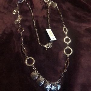 Long silver necklace